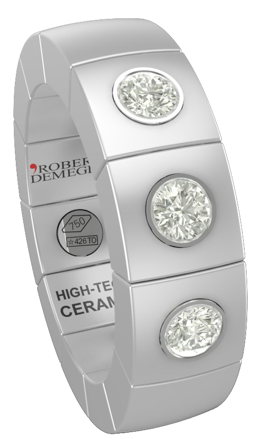 Anello_Pufo_Modello_3_Anello_O.Bianco_DB (Moisanite_Normale)_Ceramica_Bianca_Luc3_Smalto Rosso_Smalto Nero_Smalto Nero_O.Bianco.jpg
